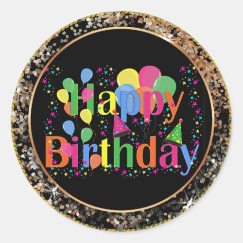 Happy Birthday celebration Classic Round Sticker