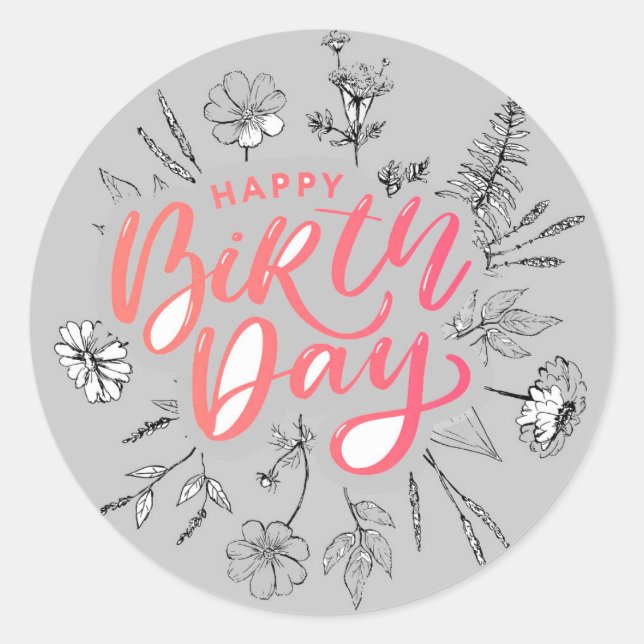 Happy Birthday Celebration  Classic Round Sticker (Front)