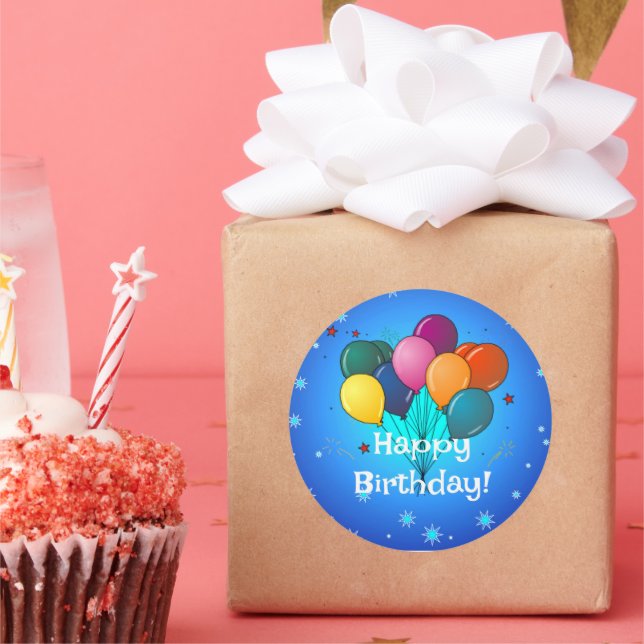 Happy Birthday celebration Classic Round Sticker (Party)