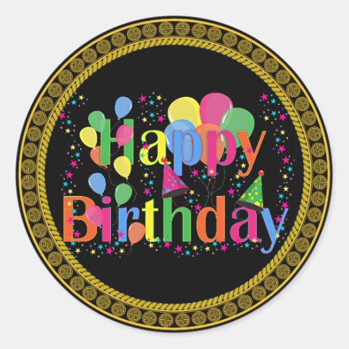 Happy Birthday celebration Classic Round Sticker