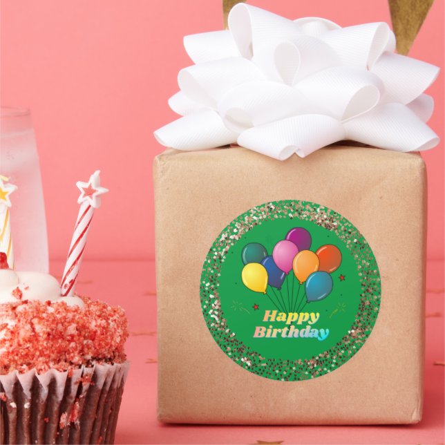 Happy Birthday Celebration Classic Round Sticker (Party)