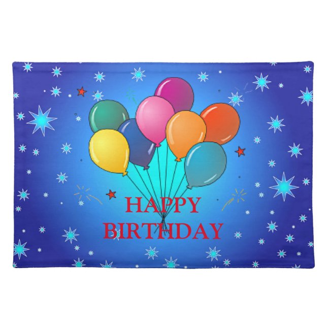 Happy Birthday Celebration Cloth Placemat (Front)
