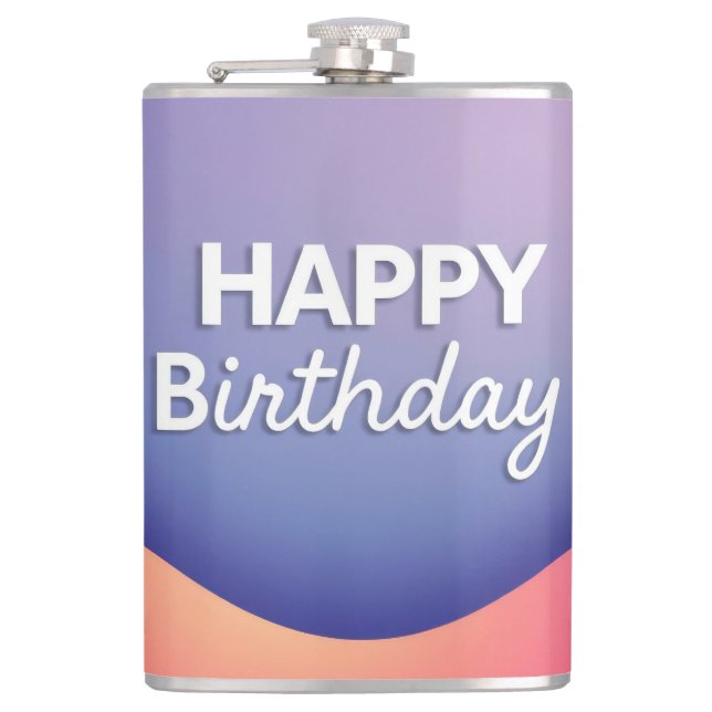 Happy Birthday Celebration Design Flask (Front)