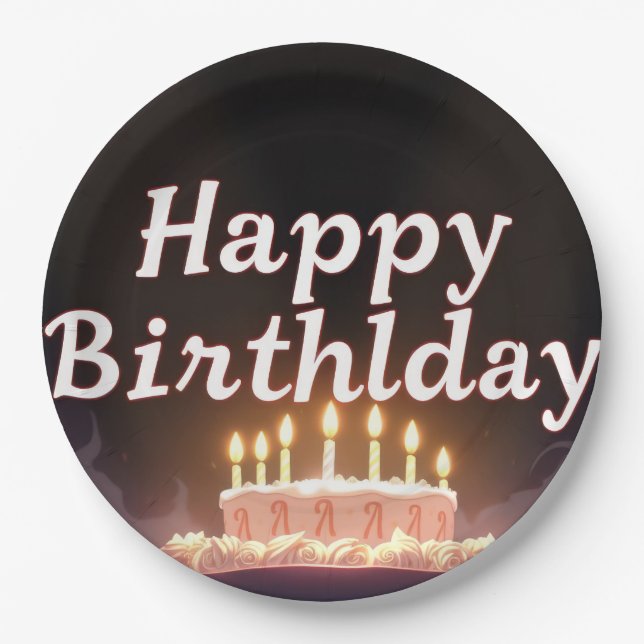 Happy Birthday Celebration Design Paper Plates (Front)