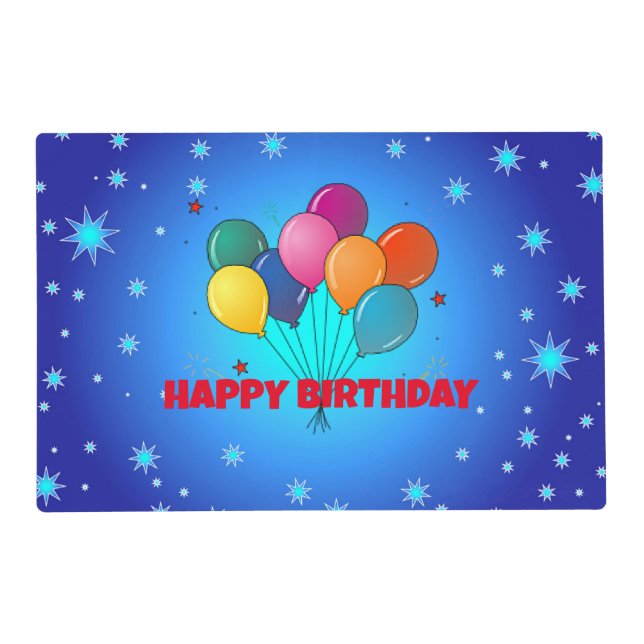 Happy Birthday, celebration design, Placemat (Front)