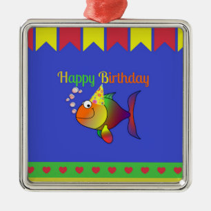 Happy Birthday Celebration Metal Ornament