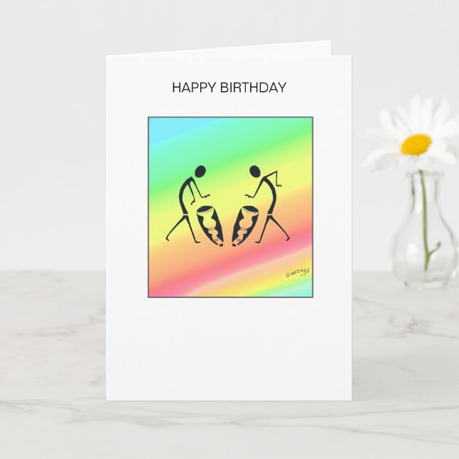 Happy Birthday Celebration of Colors Card (Small Plant)