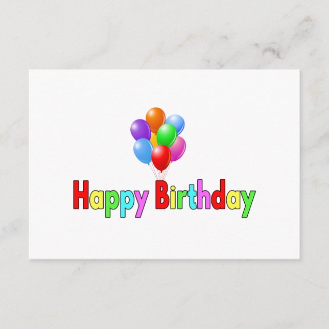 Happy Birthday Celebration Party Enclosure Card (Front)