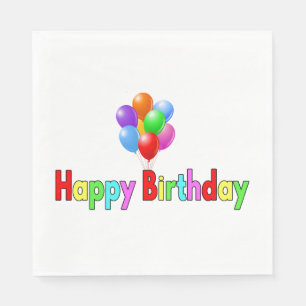 Happy Birthday Celebration Party Napkins