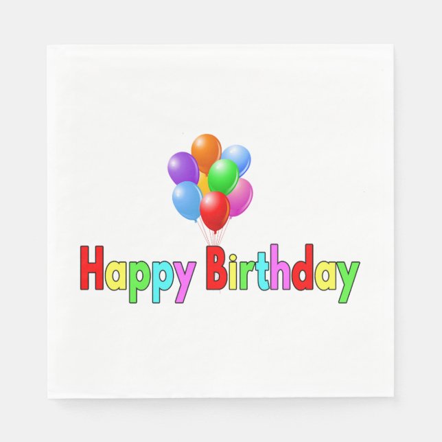 Happy Birthday Celebration Party Napkins (Front)