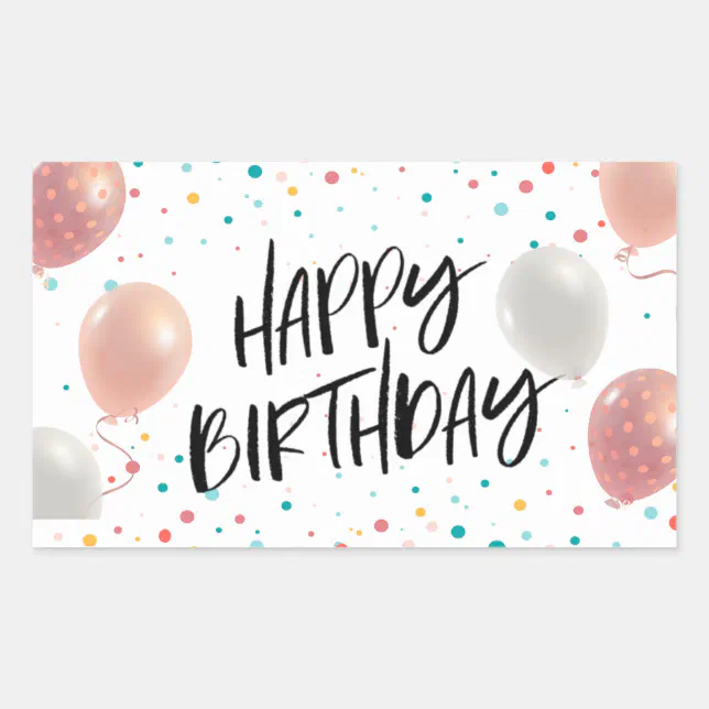 Birthday Sticker Rectangular Happy Birthday celebration Rectangular Sticker | Zazzle