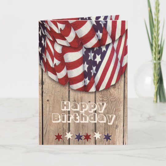 Happy Birthday Celebration Red, White and Blue Card