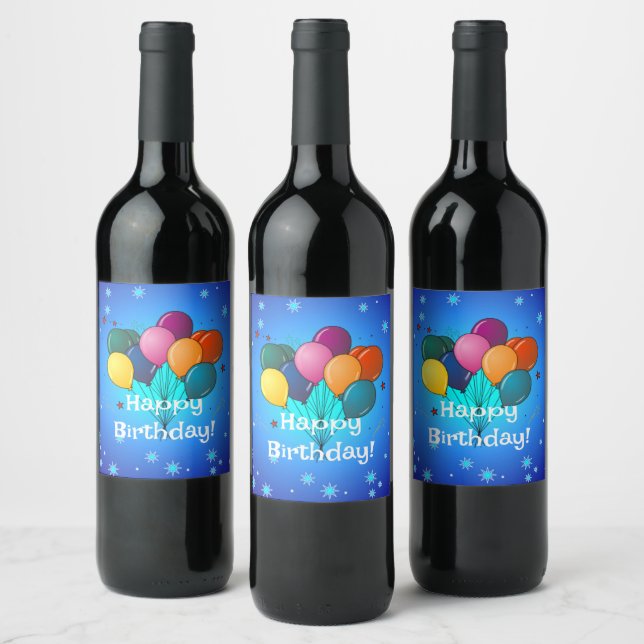 Happy Birthday celebration Wine Label (Bottles)