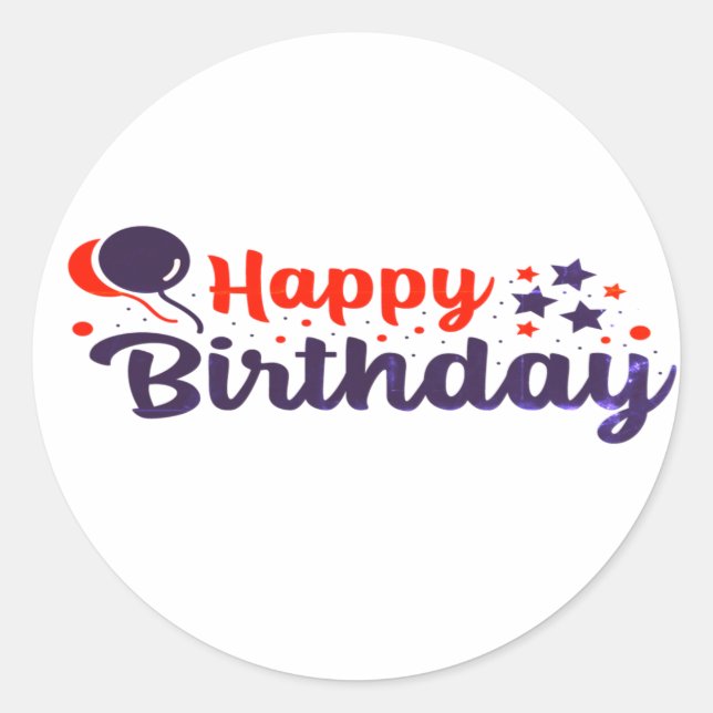 Happy Birthday Celebrations Classic Round Sticker (Front)