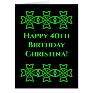 Happy Birthday Celtic Irish Knots Bright Green Card