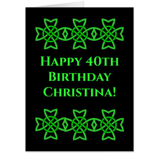 Happy Birthday Celtic Irish Knots Bright Green Card