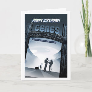 Happy Birthday! Ceres dwarf planet space ad Card