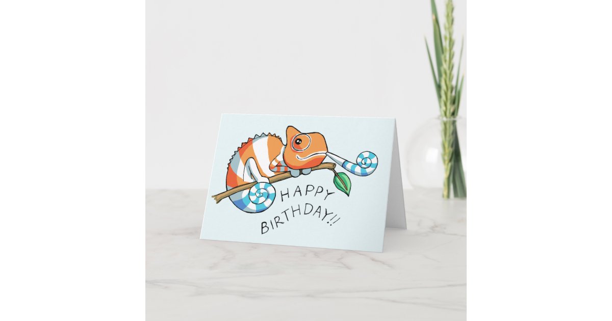 Happy Birthday Chameleon Card | Zazzle