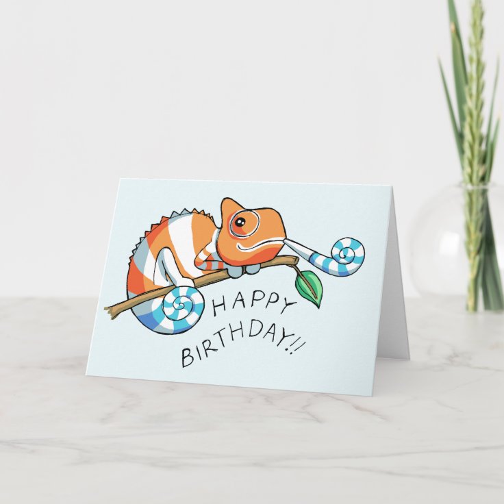 Happy Birthday Chameleon Card | Zazzle