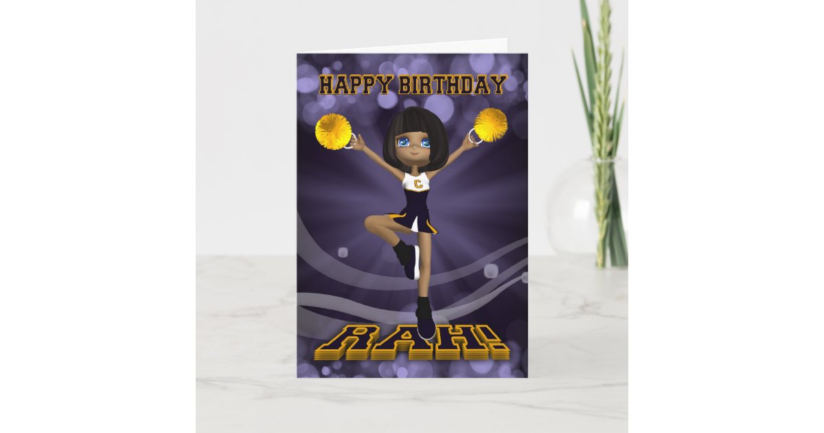 Happy Birthday Cheerleader Greeting Card | Zazzle.com