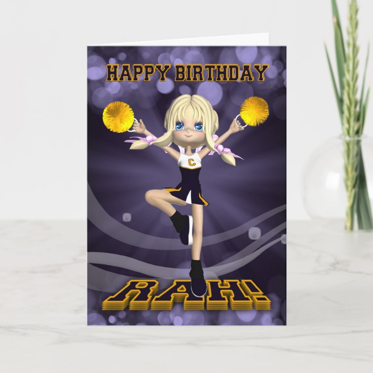 Happy Birthday Cheerleader Greeting Card Zazzle