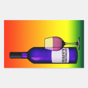 happy birthday cheers rectangular sticker