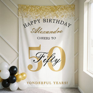 Happy Birthday Cheers To 50 Years Celebration Banner