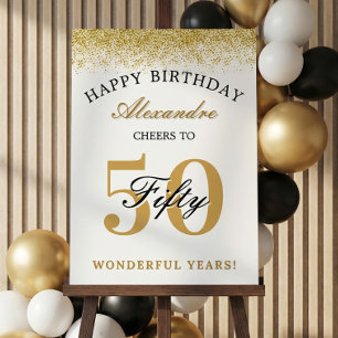 Happy Birthday Cheers To 50 Years Celebration Foam Board