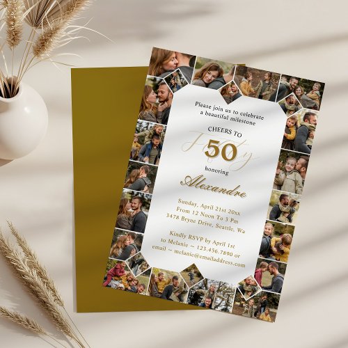 Happy Birthday Cheers To 50 Years Photo Collage