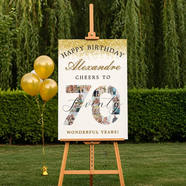  Happy Birthday Cheers To 70 Years Photo Collage Foam Board (Happy Birthday Cheers To 70 Years Photo Collage Foam Board)