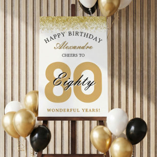 Happy Birthday Cheers To 80 Years Celebration Foam Board