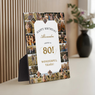 Happy Birthday Cheers To 80 Years Photo Collage Plaque