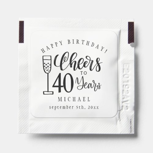 Happy Birthday Cheers to men any age rustic favor Hand Sanitizer Packet