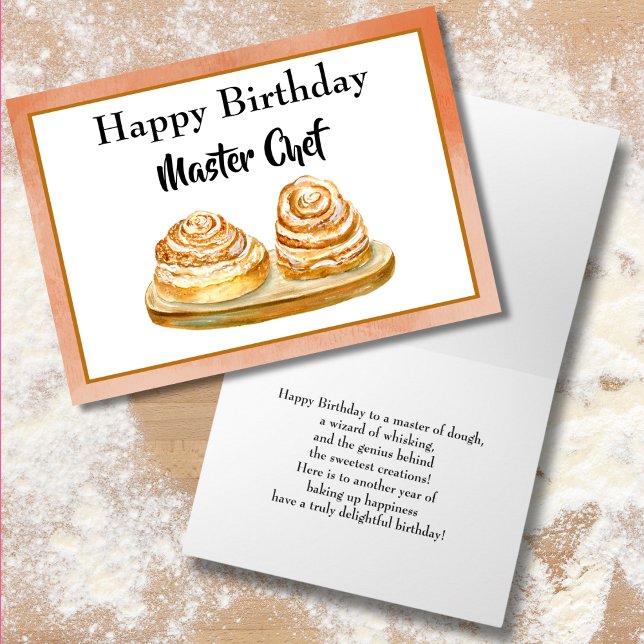Happy Birthday Chef Cinnamon Buns Card (Creator Uploaded)