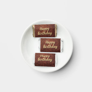 Happy Birthday Chic Earth-Tone Sparkle glitter Hershey's Miniatures