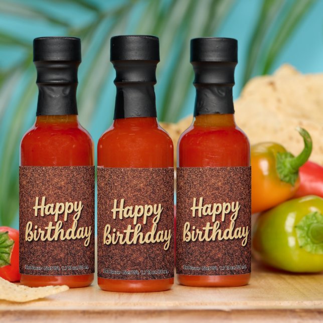 Happy Birthday Chic Earth-Tone Sparkle glitter Hot Sauces (Multi)