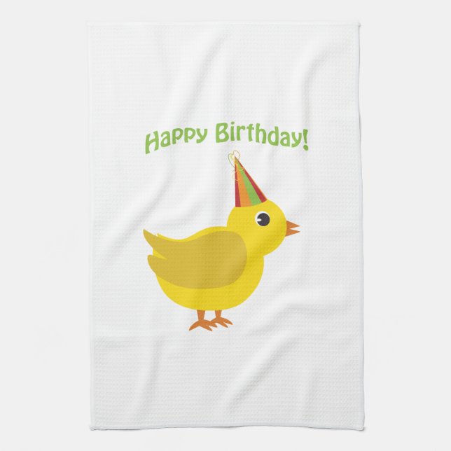 Happy Birthday! chick Towel (Vertical)