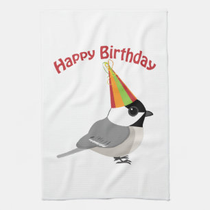 Happy Birthday Chickadee Kitchen Towel