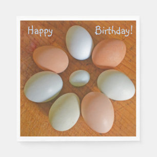 Happy Birthday Chicken Eggs Napkins