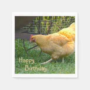 Happy Birthday Chicken Napkin