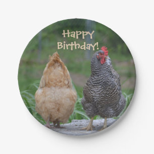 Happy Birthday Chicken Paper Plate