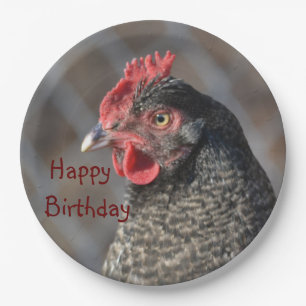 Happy Birthday Chicken Paper Plate