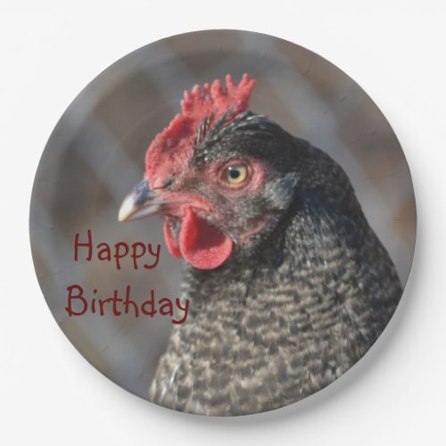 Happy Birthday Chicken Paper Plate