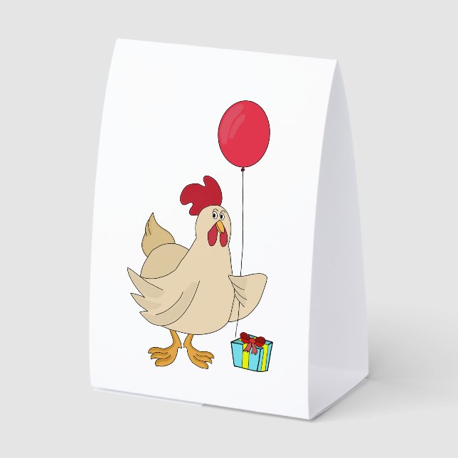 Happy Birthday Chicken Paper Table Tent (Front)