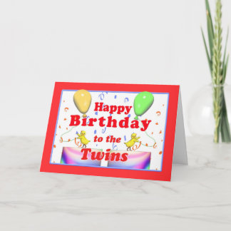 Happy Birthday Chickens for Twins Card