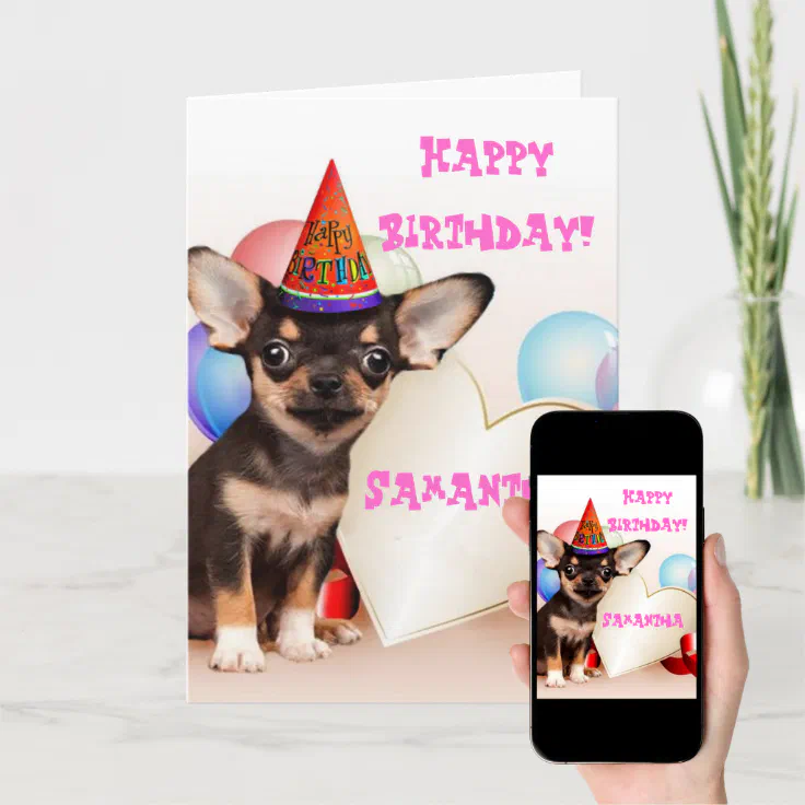 Happy Birthday Chihuahua Greeting Card Zazzle