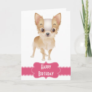Happy Birthday Chihuahua Puppy Dog Greeting Card