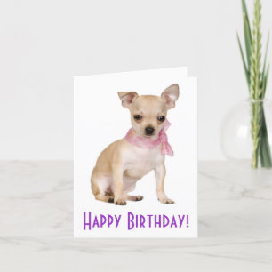 Happy Birthday Chihuahua Puppy Dog Greeting Card