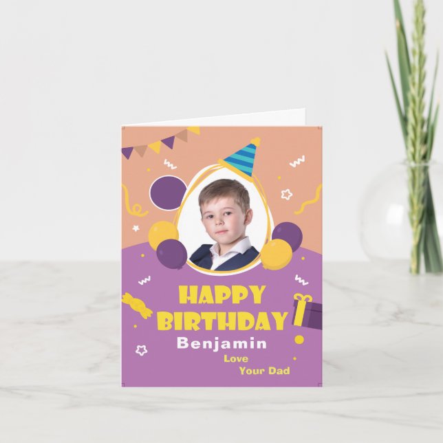  Happy Birthday Child Kid Balloons Fun Personalize Card (Front)