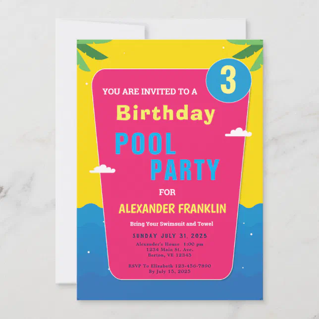 Happy Birthday Child Kids Girl Boy Age Personalize Invitation | Zazzle